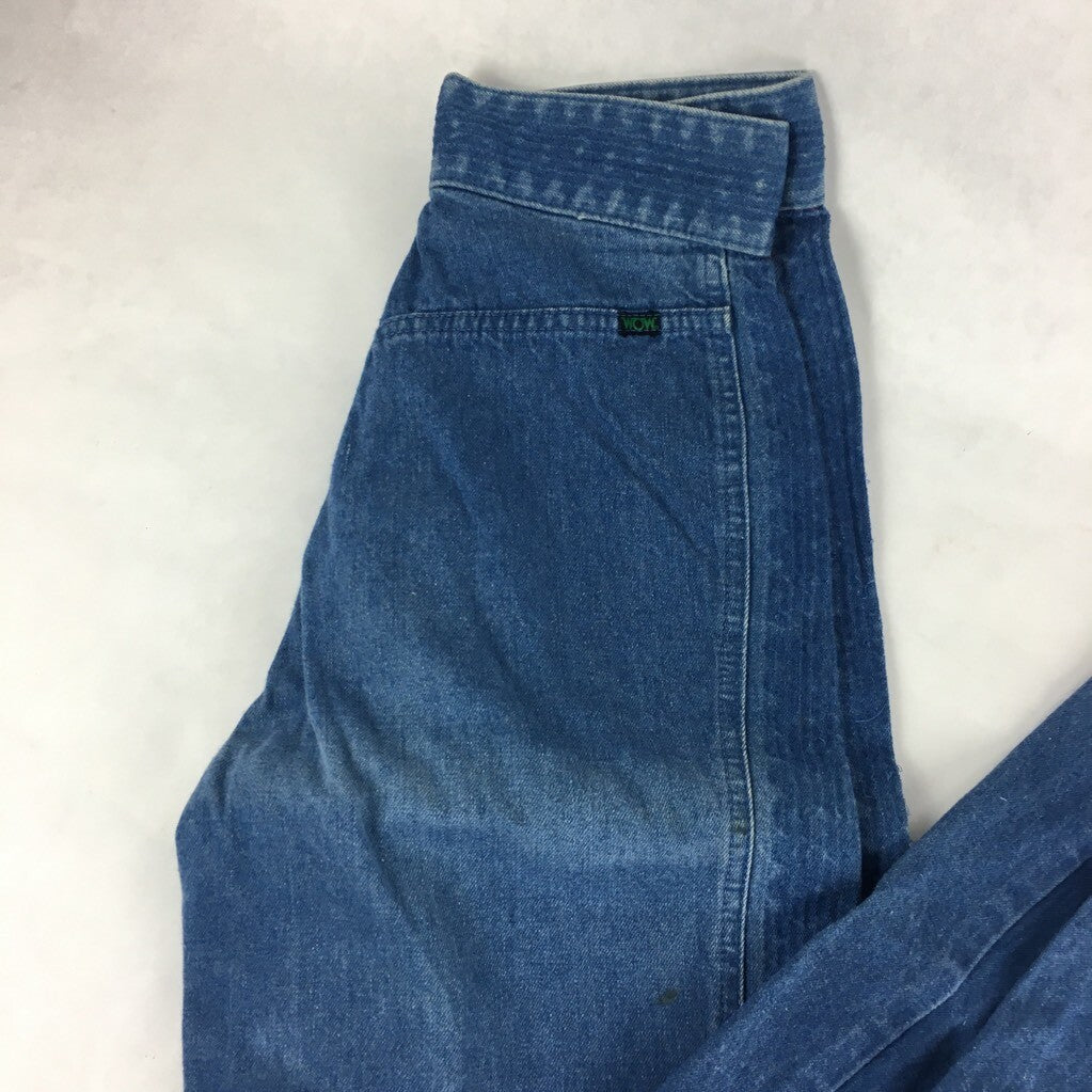 WOW Womens Straight Leg Jeans Blue Zipper Fly Pocket Denim 28
