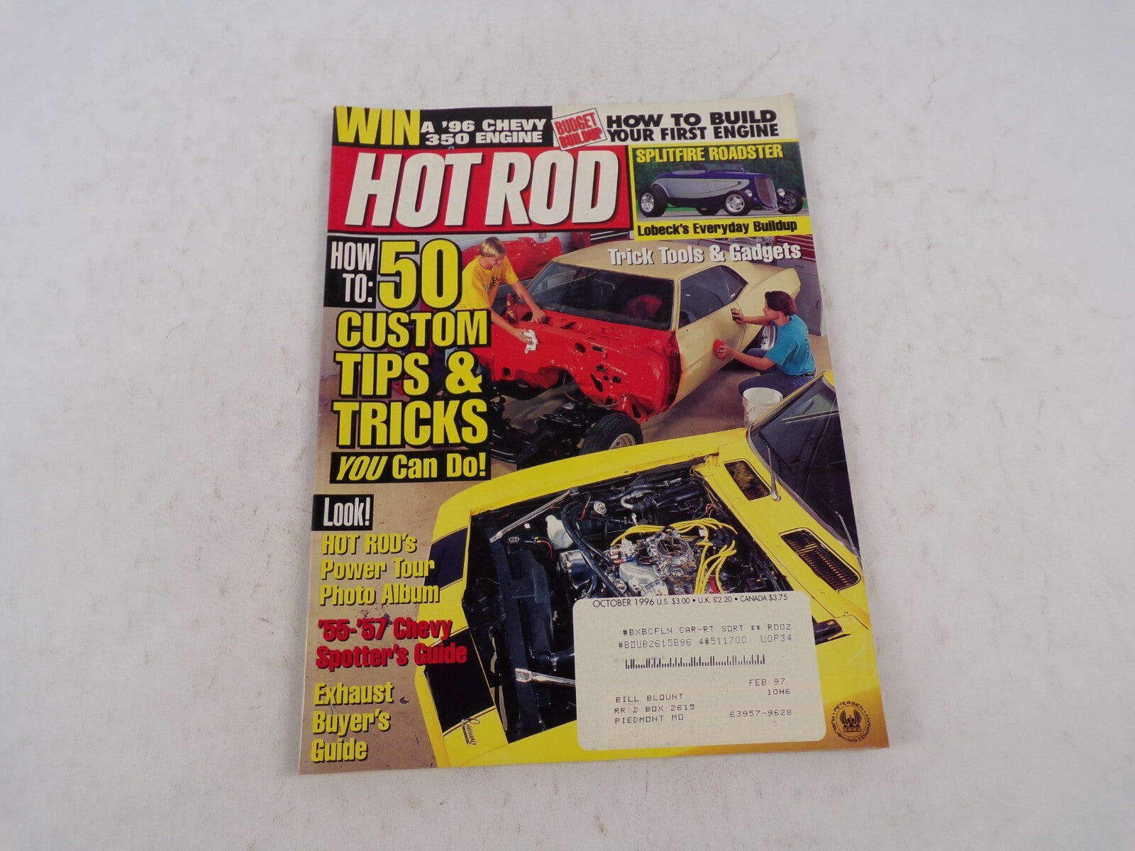 October 1996 Hot Rodding Magazine Win A '96 Chevy 350 Engine Custom Tips&Tricks