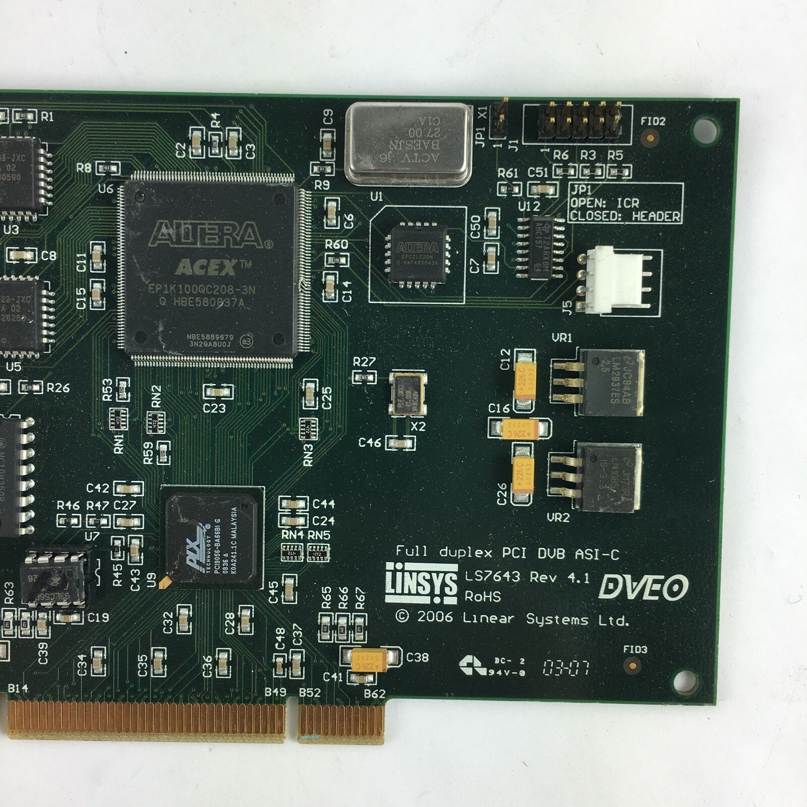 Genuine DVEO DVB Master II FD-R Model No:102 LS7643 PCI Card for Desktop PC
