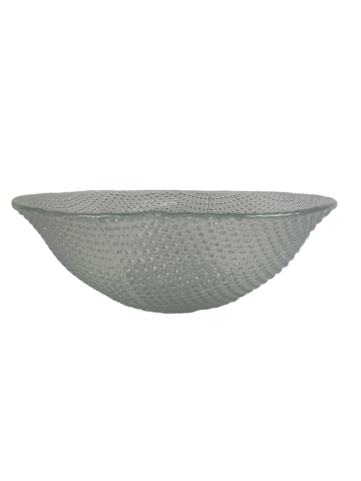 Fenton hobnail ruffled clear glass decorative fruit bowl measuring 12.5 inches.