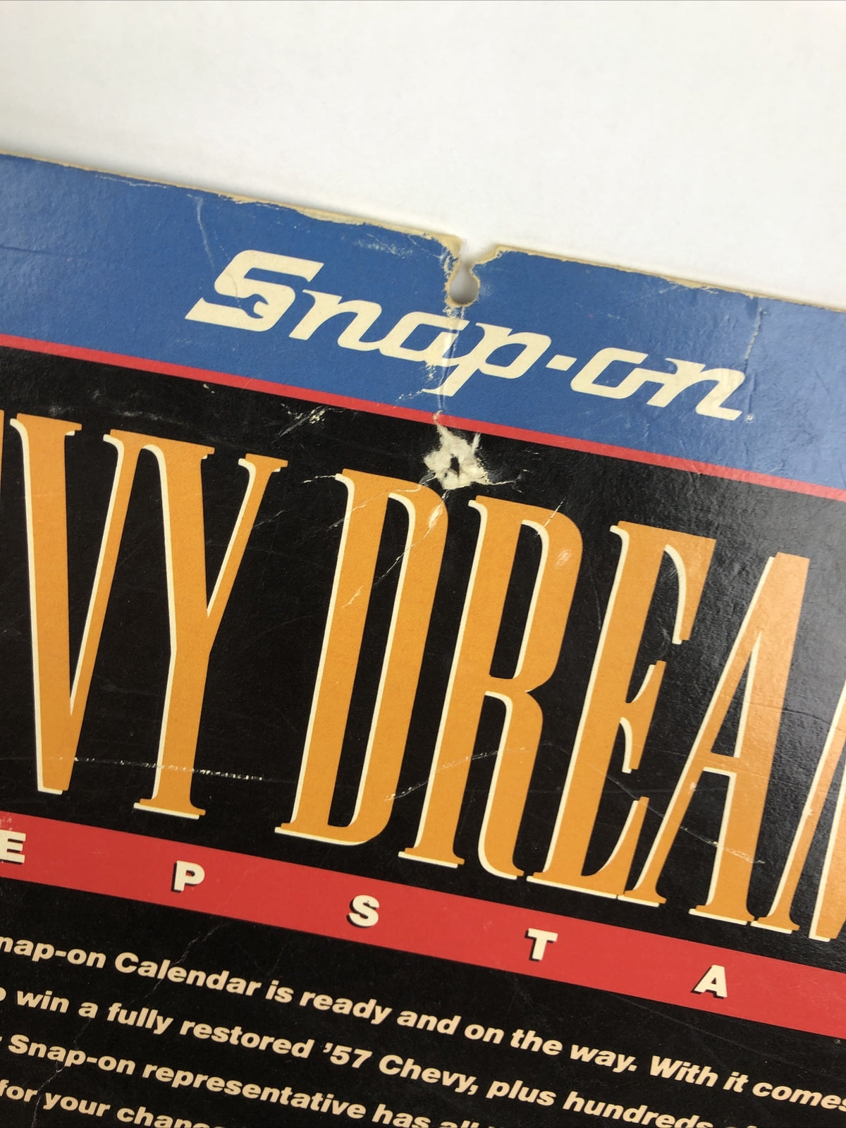Original VTG Snap-on Tools '57 Chevy Dream Car Sweepstakes Advertisement Poster