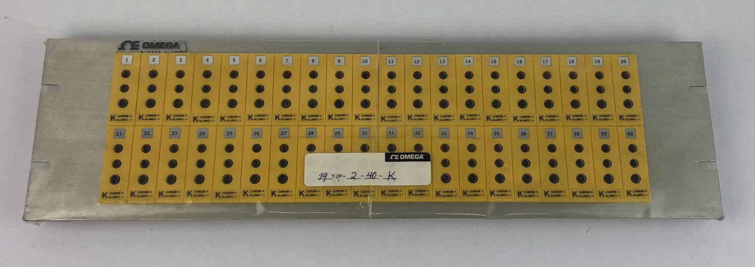 Omega Universal K-Type Thermocouple Jack Connectors 40 on 19" Rackmount Panel