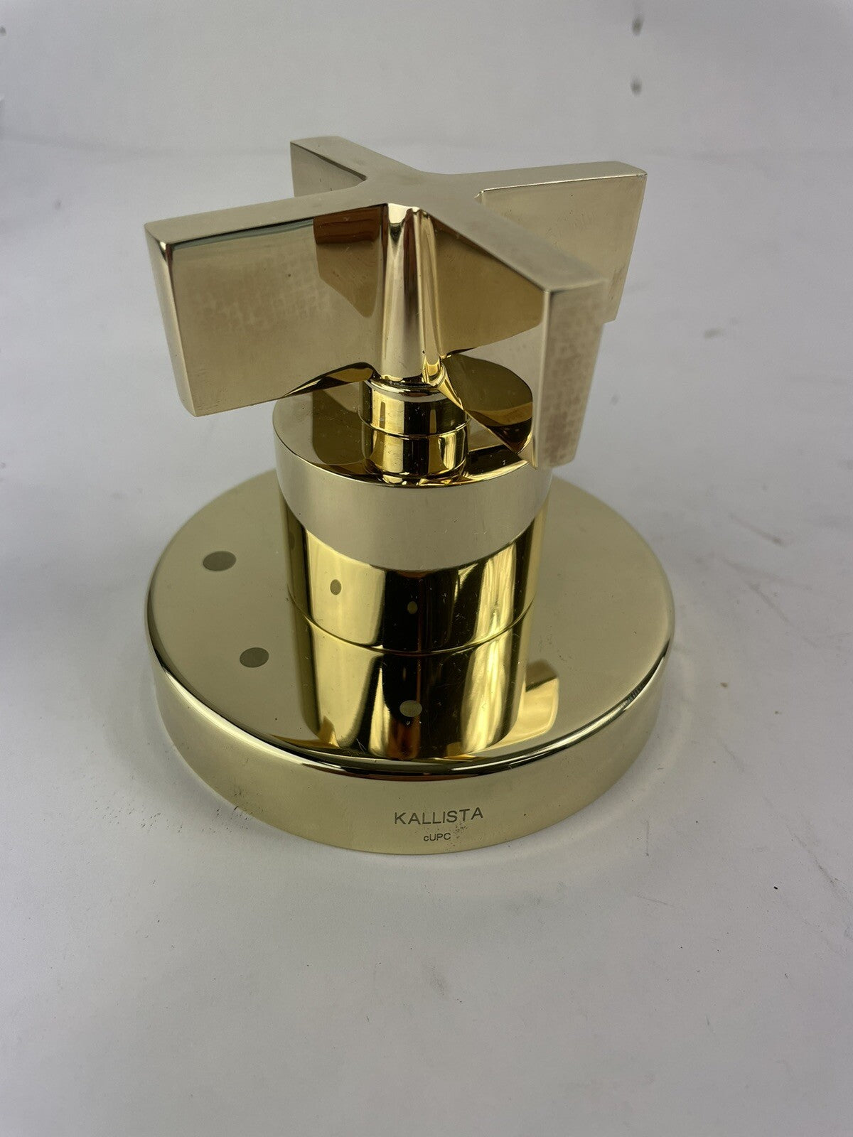KALLISTA One P24423-CR-ULB cross handle volume control valve trim unlacquered brass