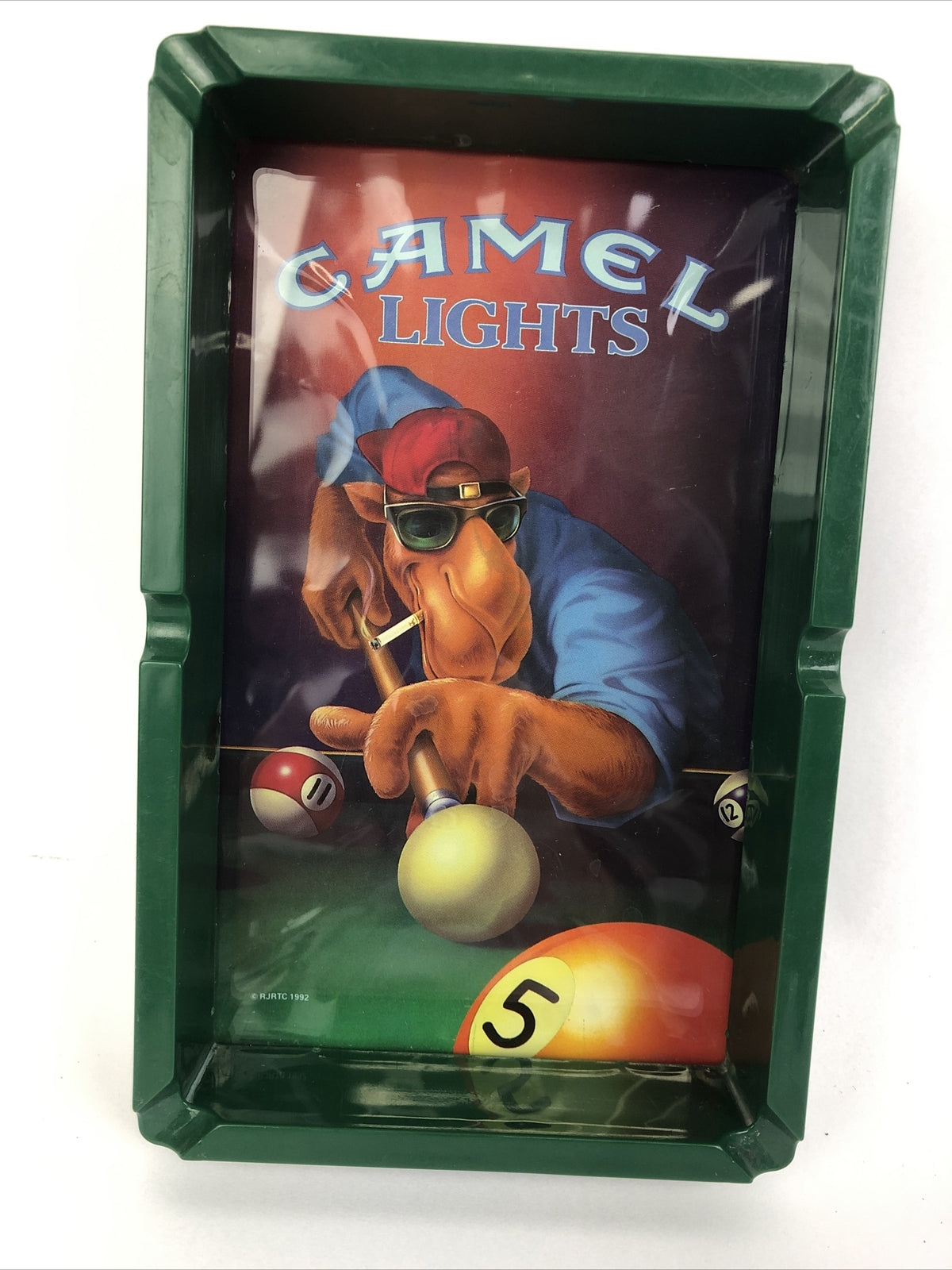 Vintage 1992 Joe Cool Camel Lights Cigarette Billiards Pool Table Ashtray