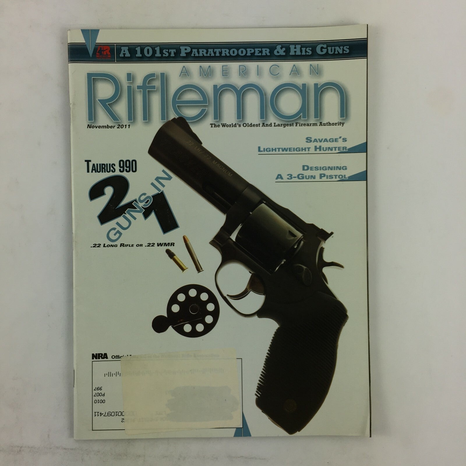 November 2011 American Rifleman Magazine Taurus 990 Savage's Lightweight Hunter