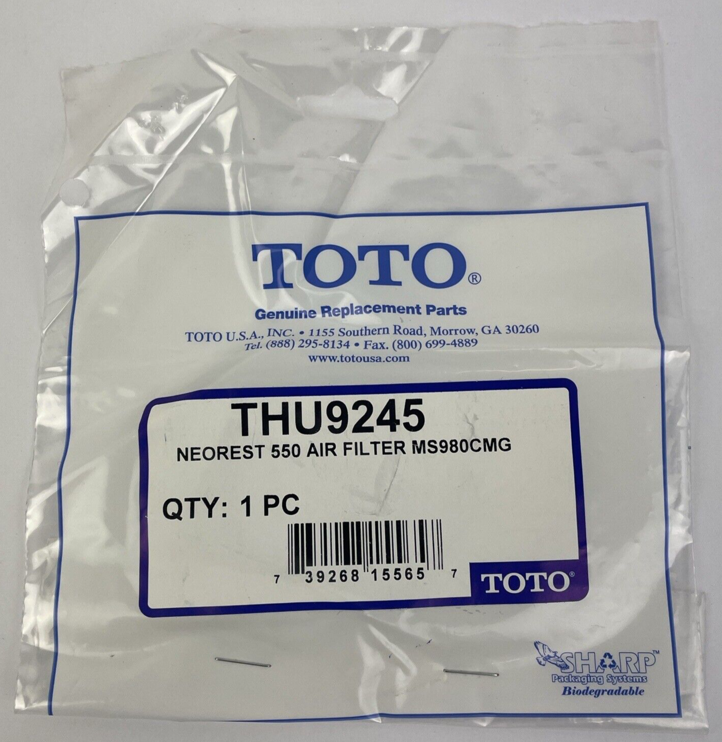 TOTO THU9245 Neorest 550 air filter OEM replacement MS980CMG deodorizer toilet filter