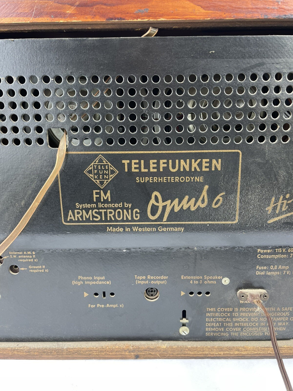 Telefunken Opus 6 HiFi Radio System Licensed by Armstrong Amplifier West Germany