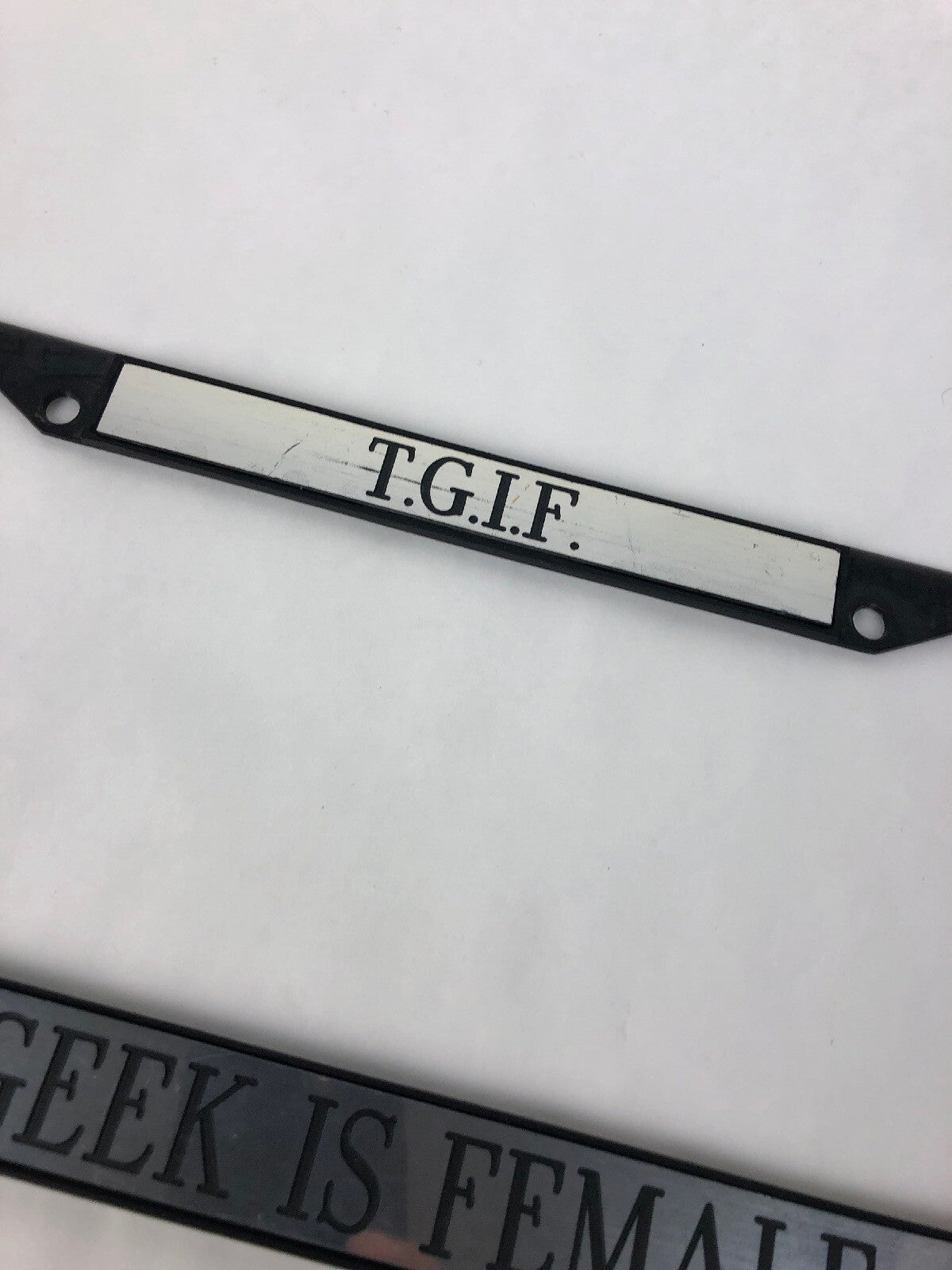T.G.I.F THIS GEEK IS FEMALE funny tailgate tag cover License Plate Frame FSTSHP