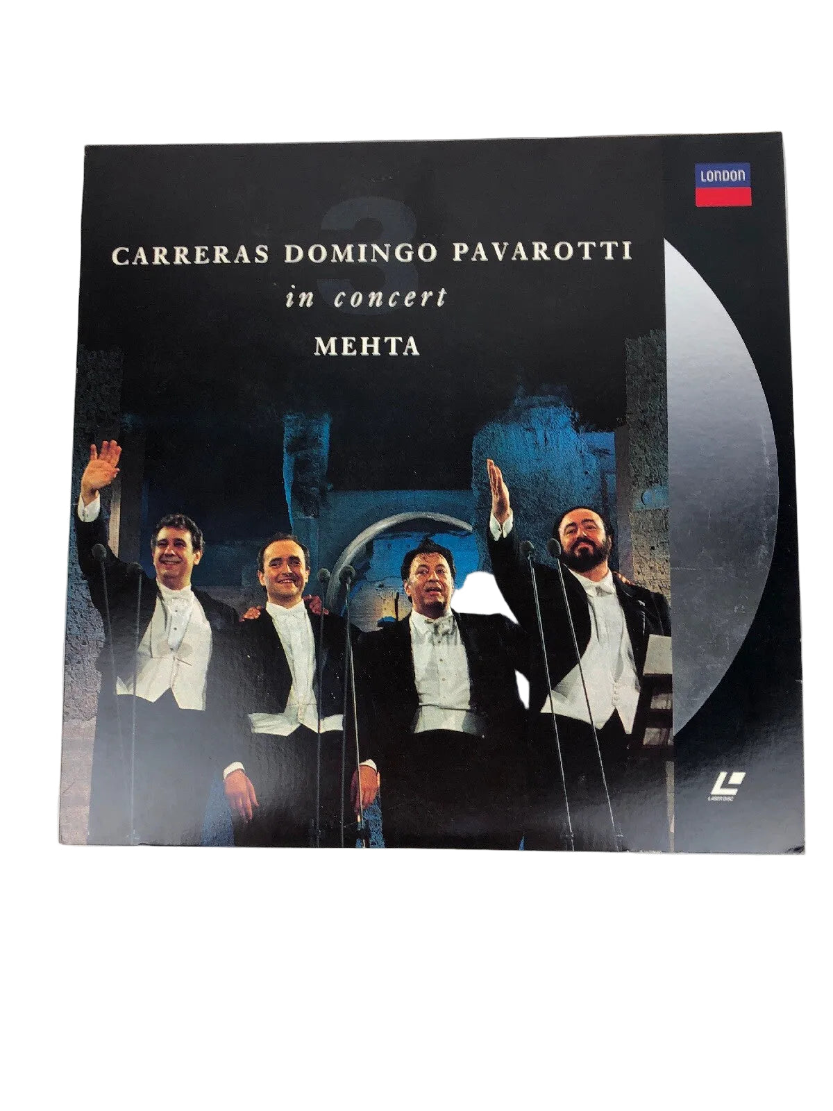 Laserdisc Carreras Domingo Pavarotti In Concert ZUBIN MEHTA Terme di Caracalla
