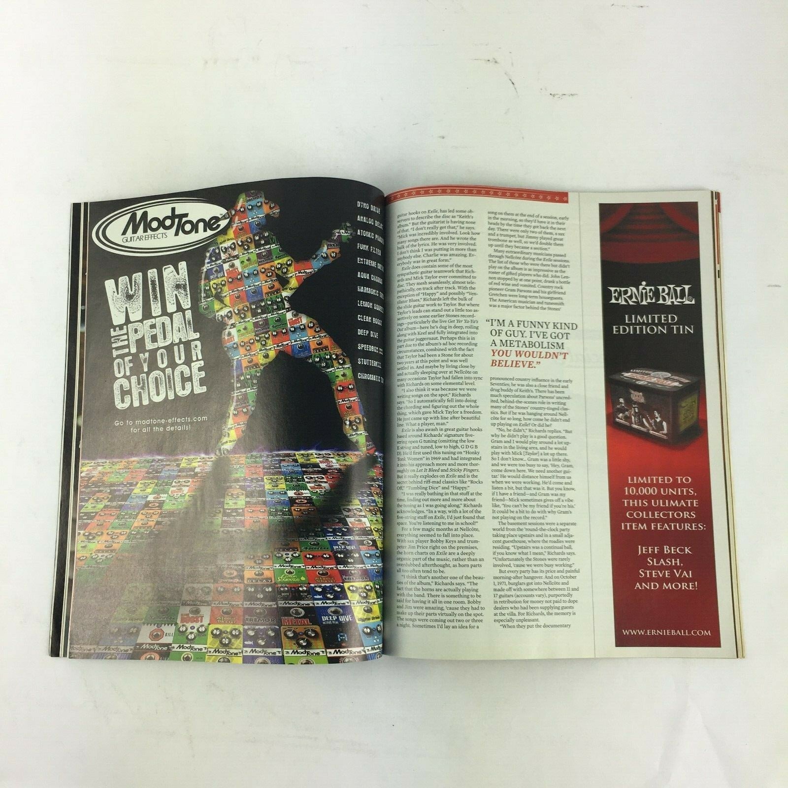 2006 Guitar World Magazine Keith Richards Exile On Main Street The Beatles Nile