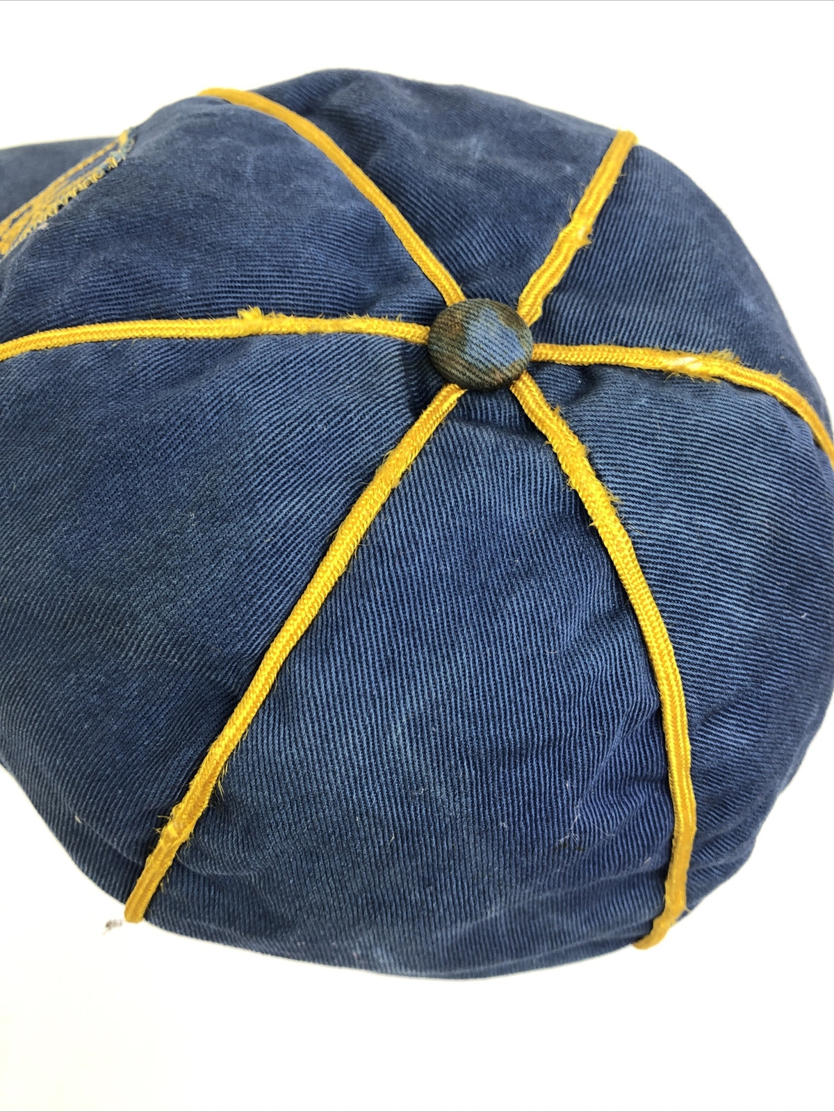 VINTAGE 60s 70s Cub Scouts BSA Blue Gold Uniform Hat Boy Scout Official Wolf Cap