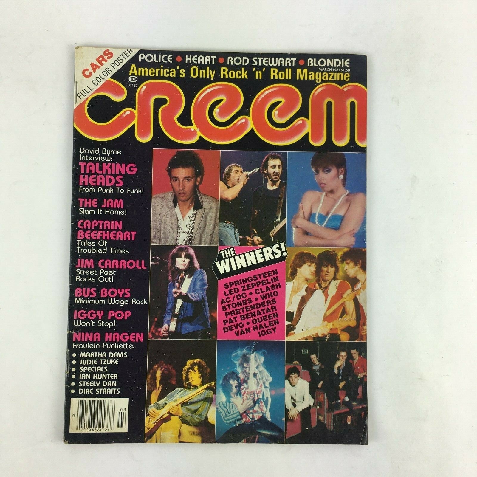 March 1981 Creem Music Magazine The Winners! David Burne Captain Beefheart