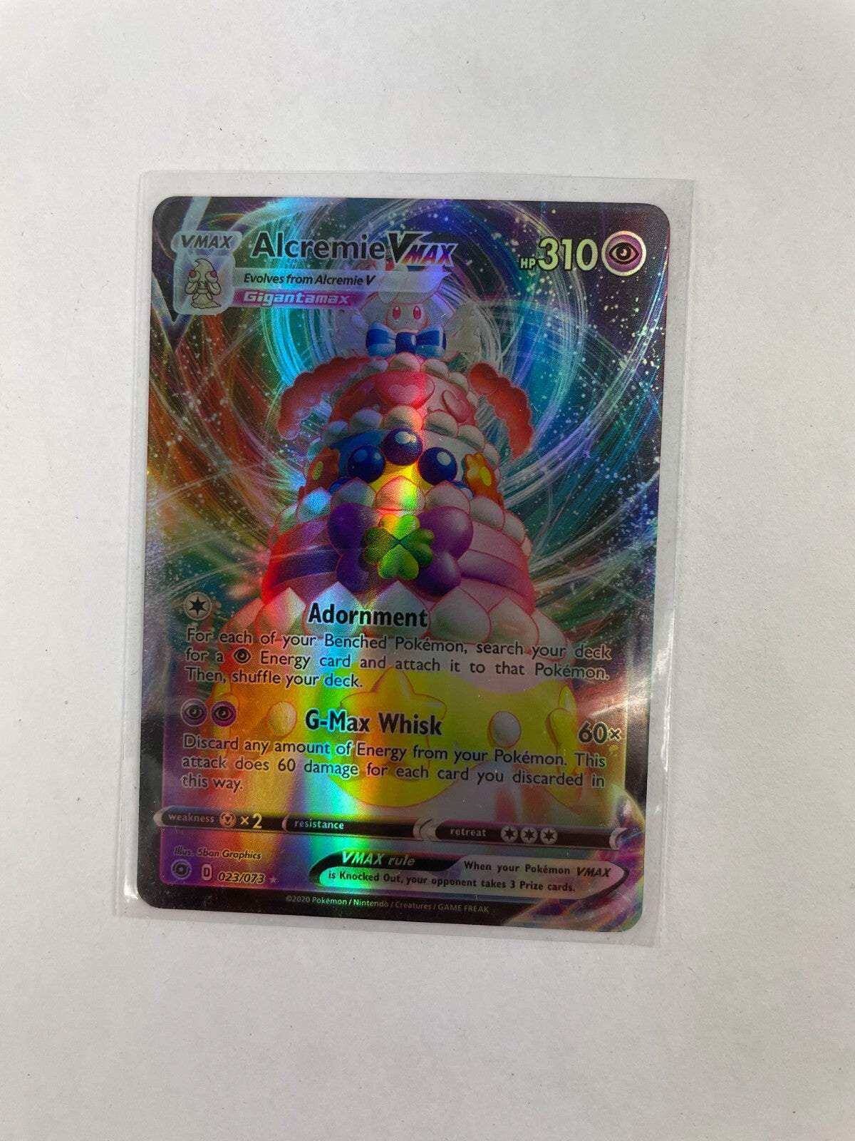 Pokemon Alcremie Vmax HP 310 Adornment G-Max Whisk 60x 023/073