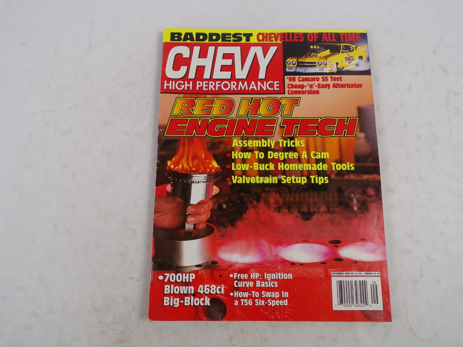September 1998 Chevy High Performance Red Hot Engine Tech Baddest Chevelles Of A