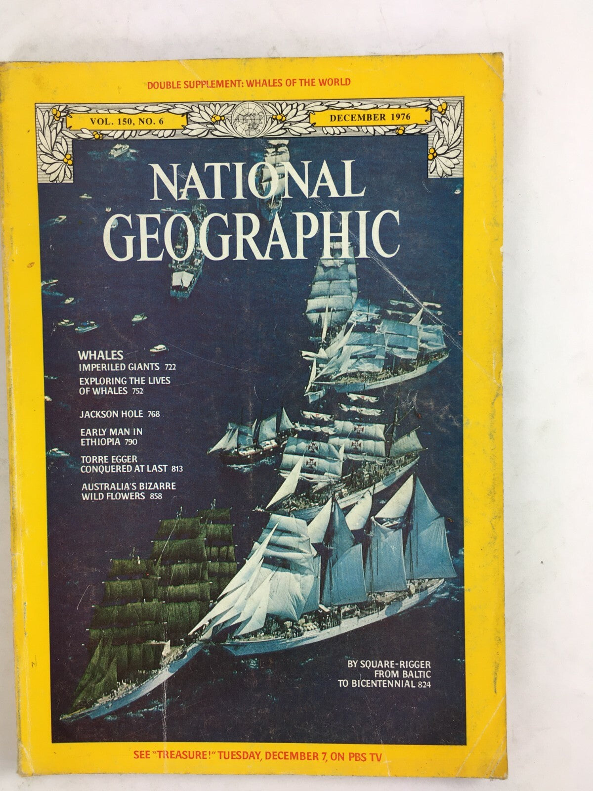 December 1976 NationalGeographic Magazine By Square RiggerBaltic to Bicentennial