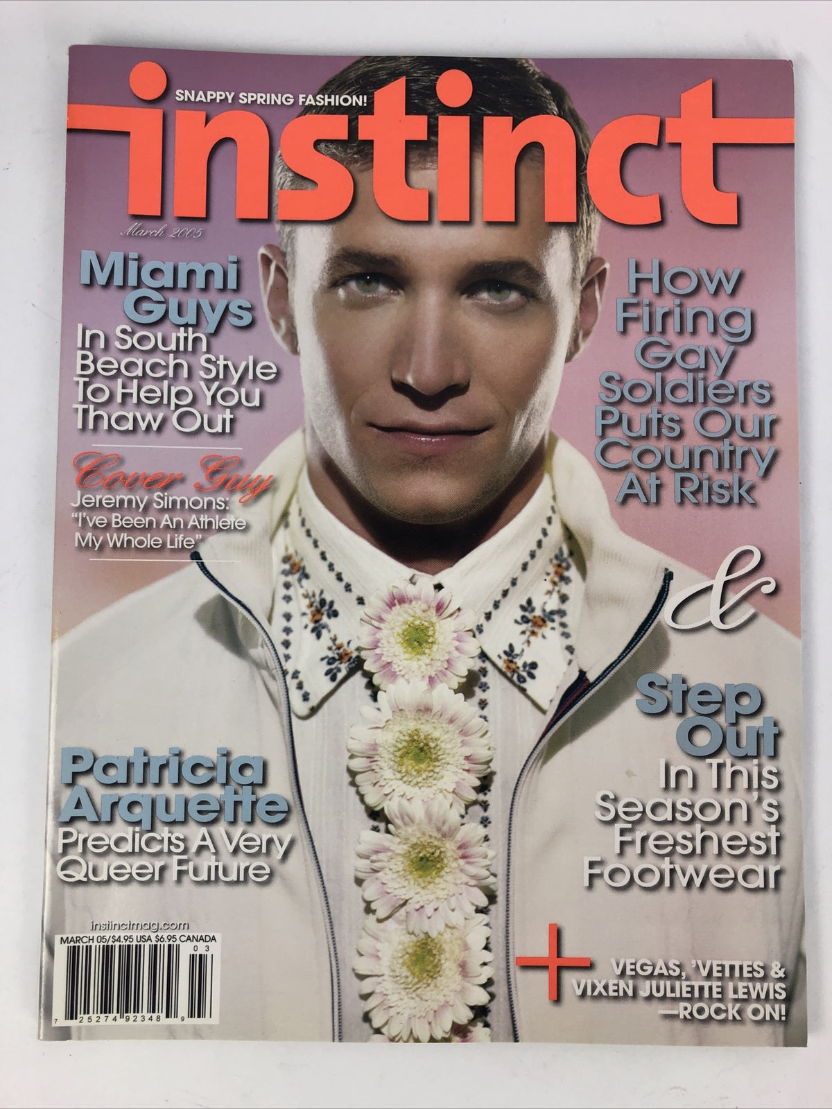 2005 March INSTINCT Magazine Miami Guys Patricia Arquette Jeremy Simons *VGC*