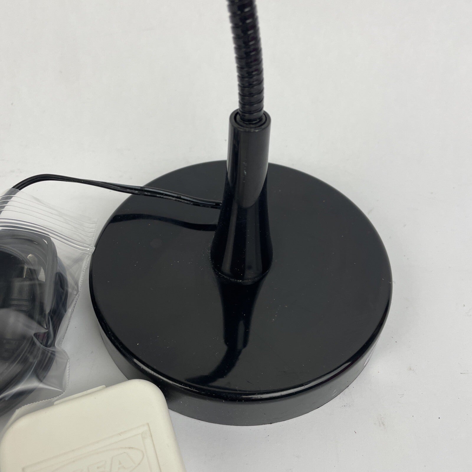 Vintage IKEA JANSJO Goose Neck Desk Lamp light LED warm BLACK w White Adapter