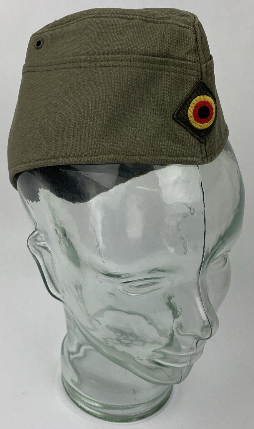 Vintage German Military Army Green Hat Garrison Overseas Wedge Side Cap Size 56