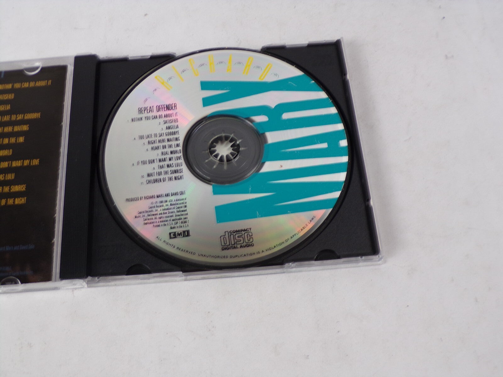 Richard Marx Repeat Offender Nothin' You Can Do About It Satisfied Angelia CD#62