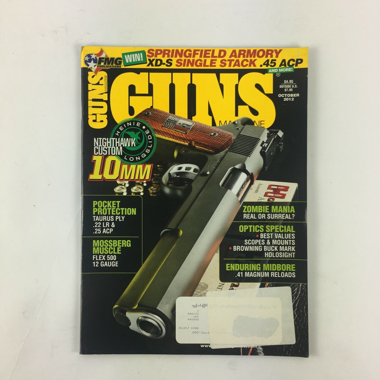 October 2012 Guns Magazine Nighthawk Custom 10mm Taurus Ply .22 LR & .25 ACP