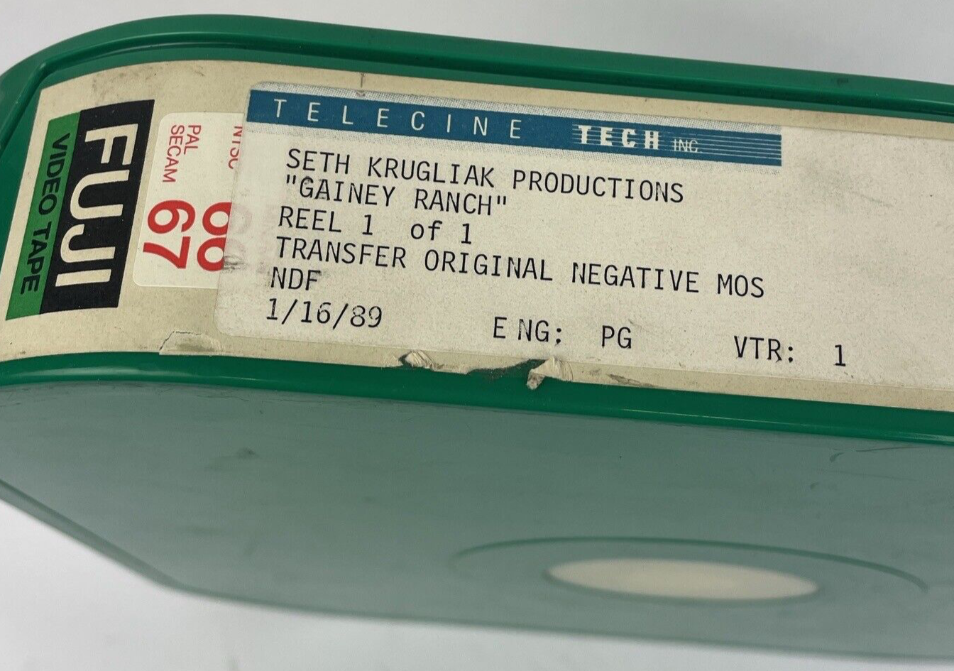 FUJI H621 Mastering Video Tape Reel Gainey Ranch -Seth Krugliak 1989 OG Negative