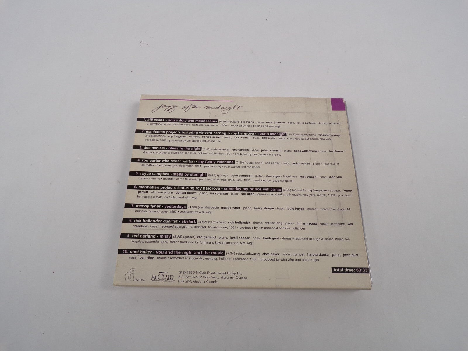 Jazz After Midnight Bill Evans Manhattan Projects Dee Daniels Royce CampbelCD#28