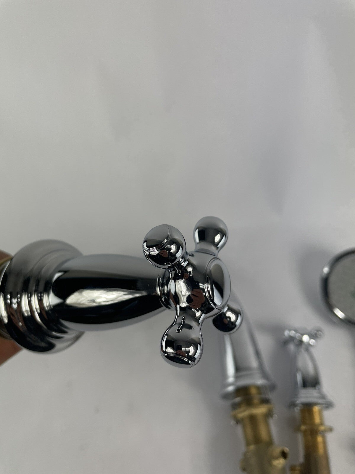 Hansgrohe 3 hole Faucet Tub Filler Swing C Double Cross Handler W/ Hand Shower