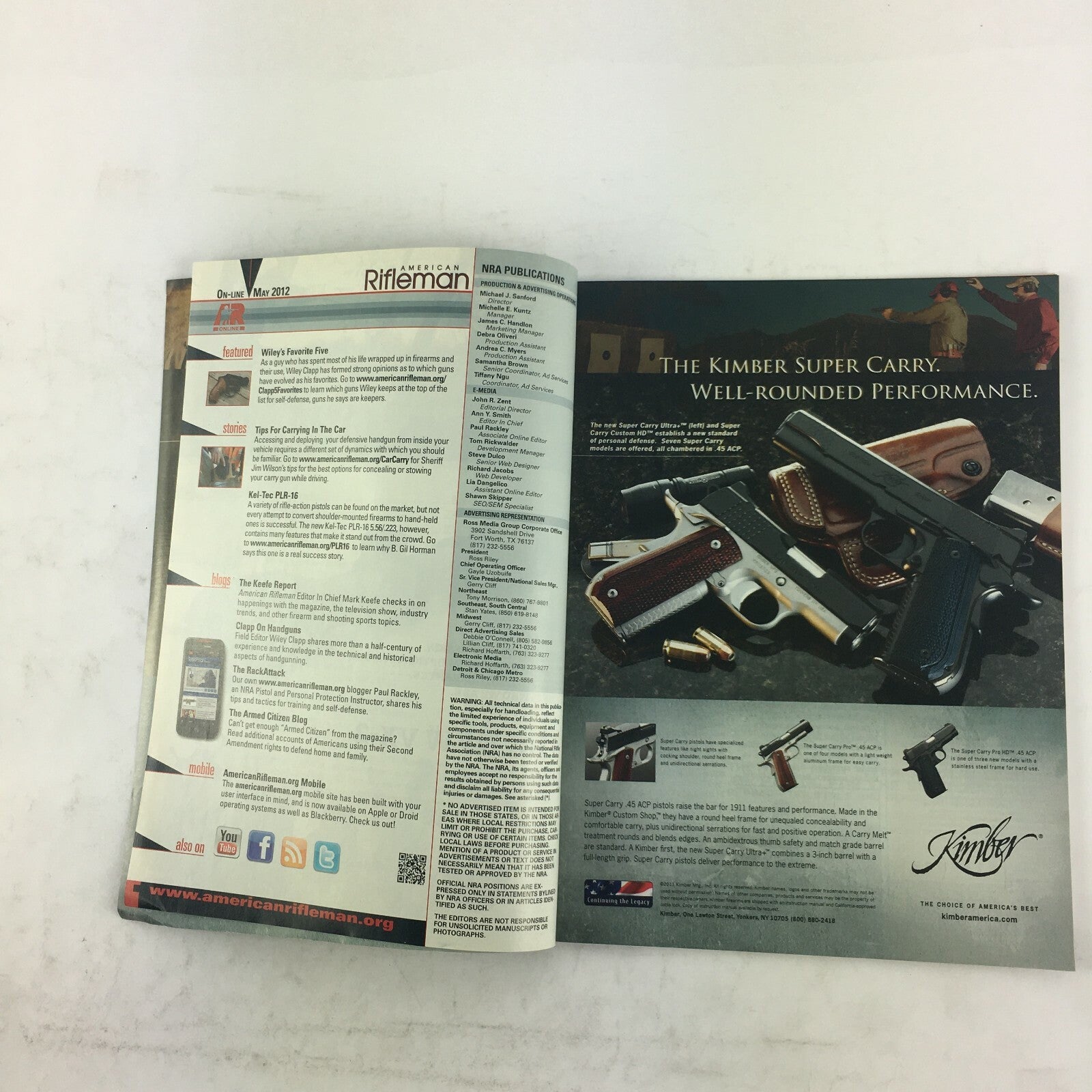 May 2012 American Rifleman Magazine Browning's Retro A5 SIG Sauer M400 Rifle