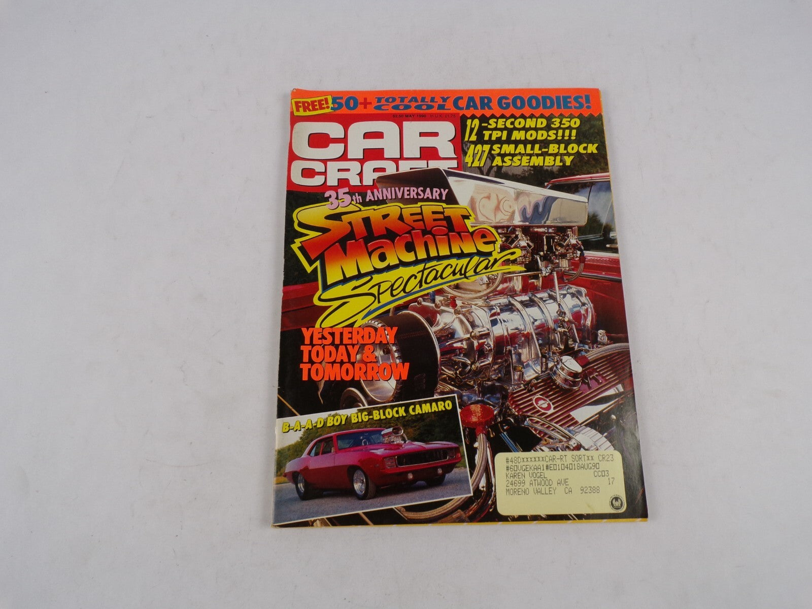 May 1990 Car Craft Street Machine Spectacuar Yesterday Today & Tomorrow Car Good