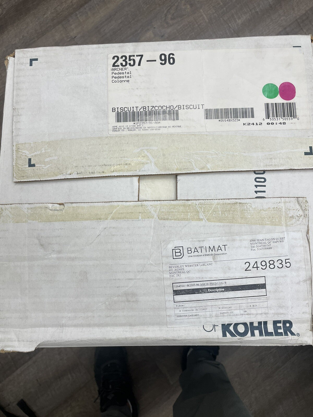 KOHLER K-2357-96 Archer Pedestal Only Sink Base - Biscuit