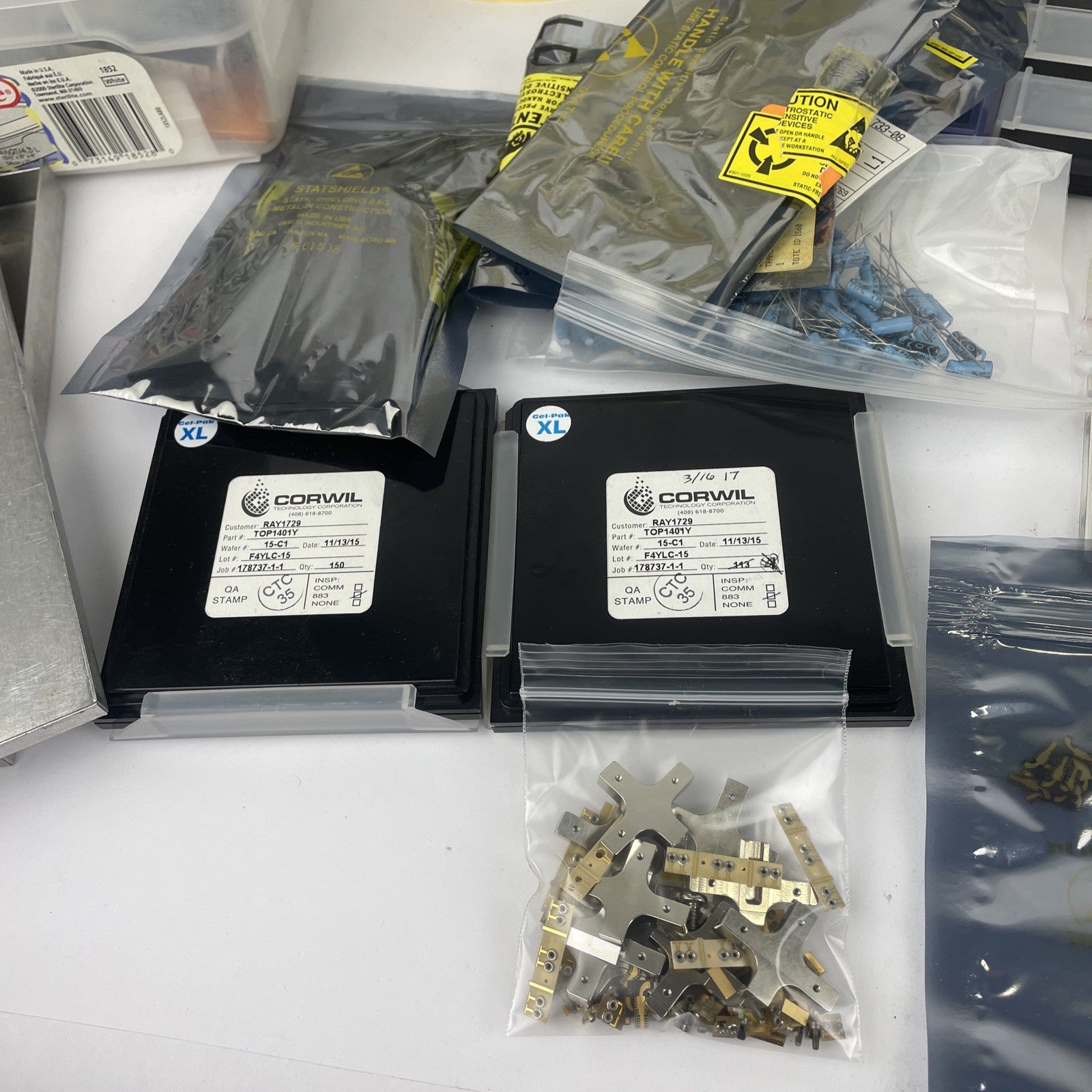 Huge Lot: Digi-Key Coilcraft Inductors Tantalum SMT Caps Xicon Wire Tools Plates