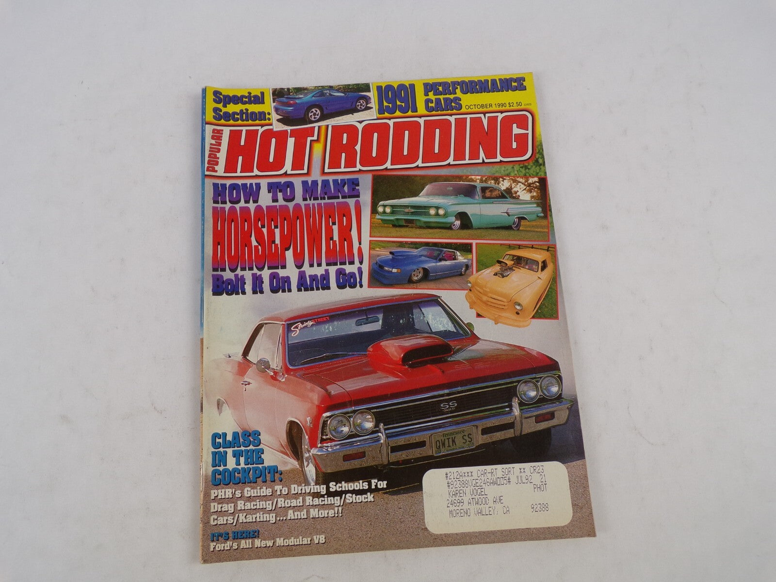October1990 Hot Rodding Magazine How To Make Horsepower Bolt It On and Go