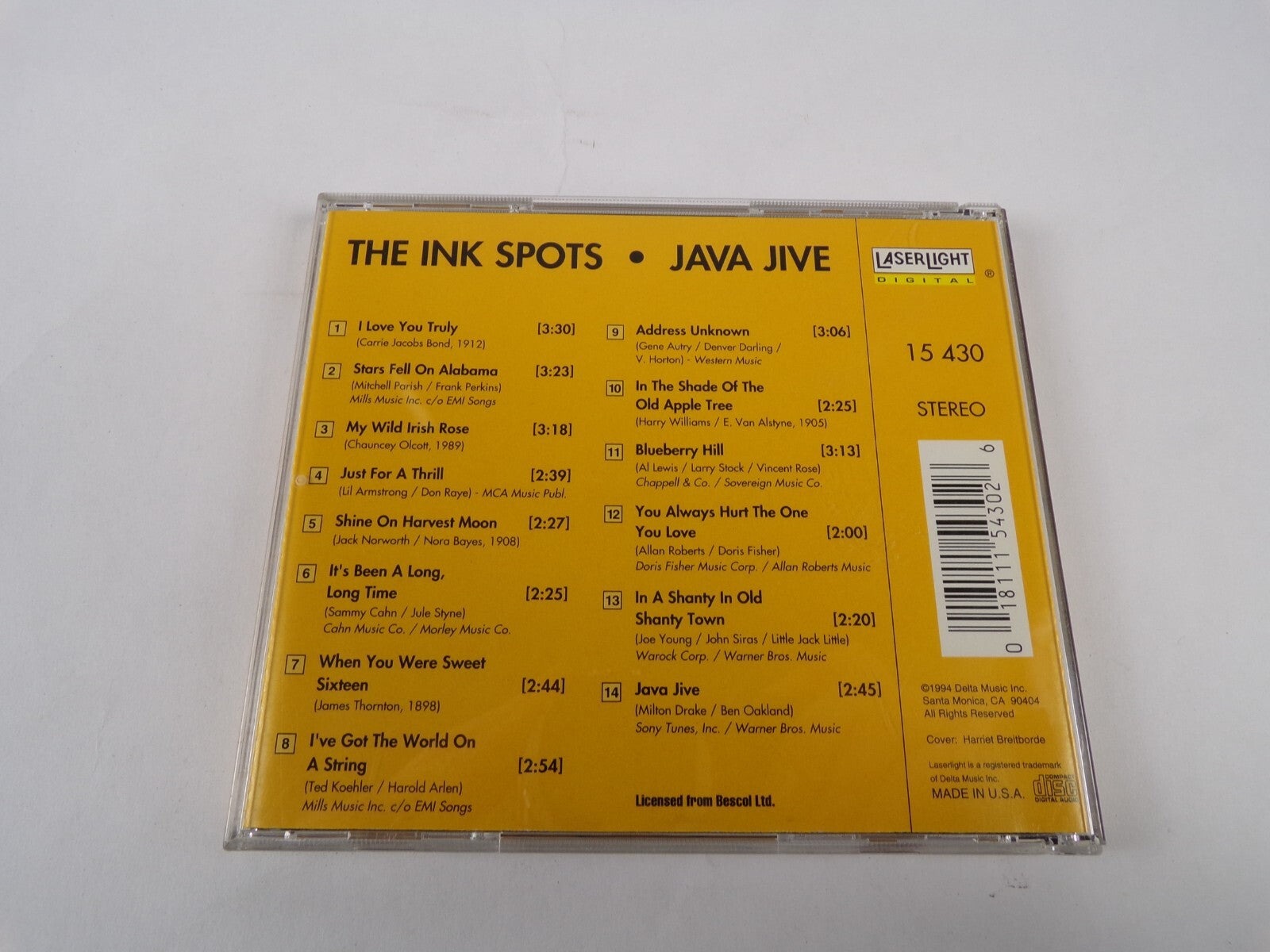 The Ink Spots Java Jive I Love You Truly Stars Fell On Alabama CD#61