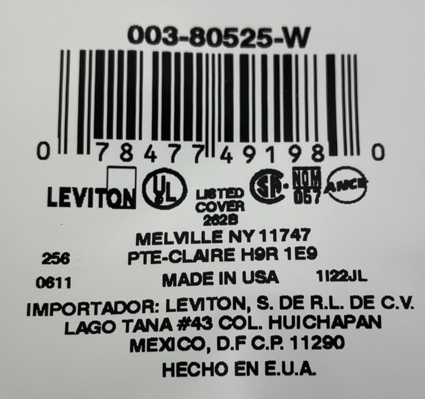 25 Pcs Leviton 80525-W Blank Wallplate 2-Gang Thermoset White Standard Box Mount