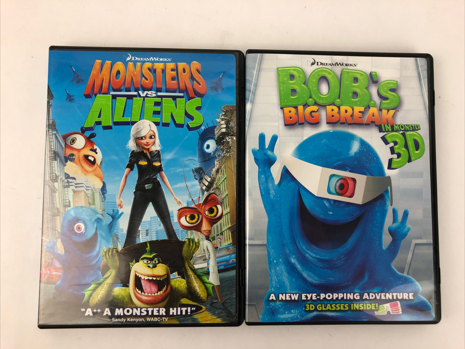 DREAMWORKS Monsters Vs Aliens (2018) B.O.B’s Big Break w 3D Glasses (2009) DVD