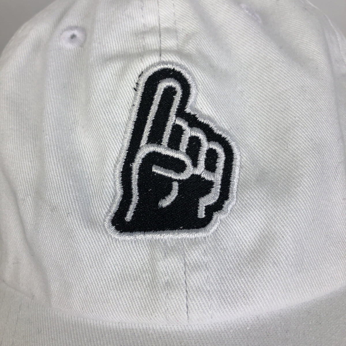 Champion Authentic Athletic-wear OSFA Adjustable White #1 Finger Logo Cotton Hat