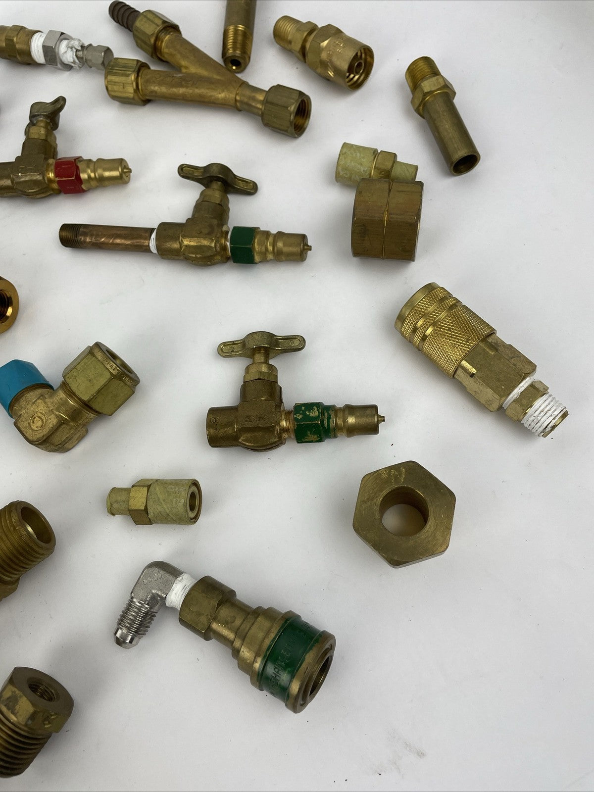 Campbell Hausfeld brass couplers ball valves connections lot steampunk