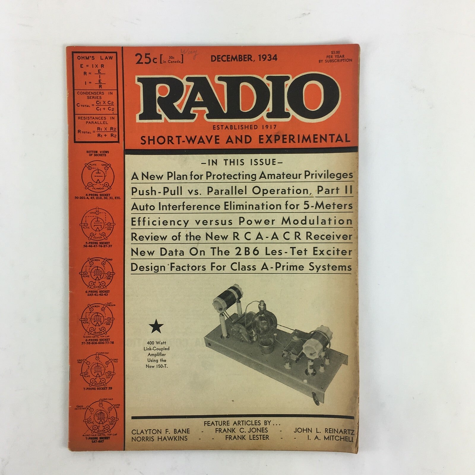 December 1934 Radio Magazine Clayton F.Bane John L.Reinartz PushPull Parallel Op