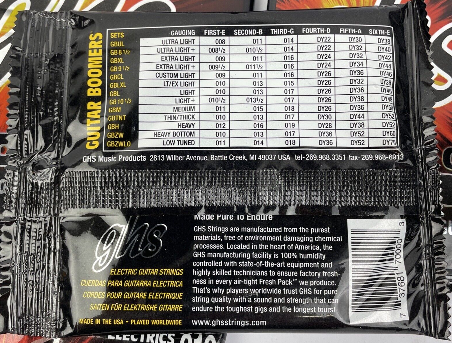 5 x Pack GHS GBZW Boomers Zakk Wylde Roundwound Electric Guitar Strings (10-60)