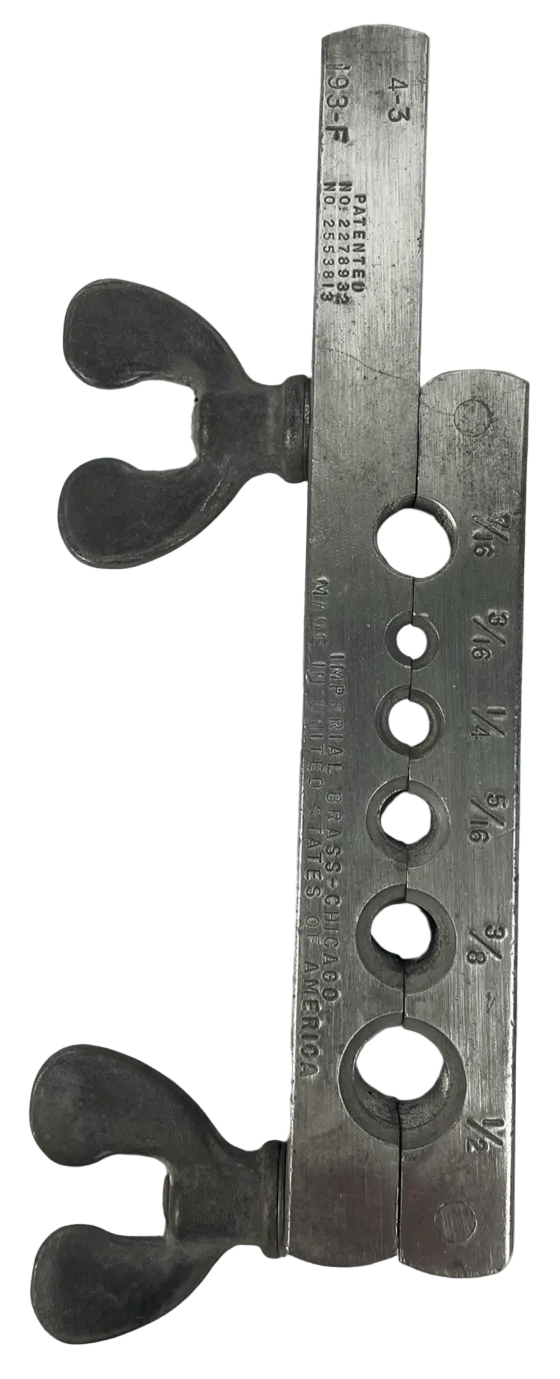 VINTAGE FLARING TOOL 1/2" - 7/16" IMPERIAL BRASS CHICAGO U.S.A. Made 193-F 4-3