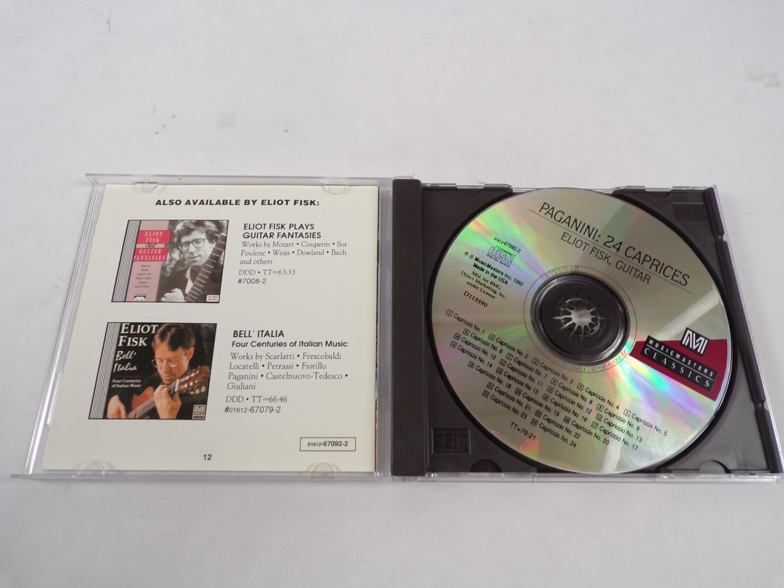 World Premiere Recording Paganini 24 Caprices Eliot Fisk Guitar Music CD #40
