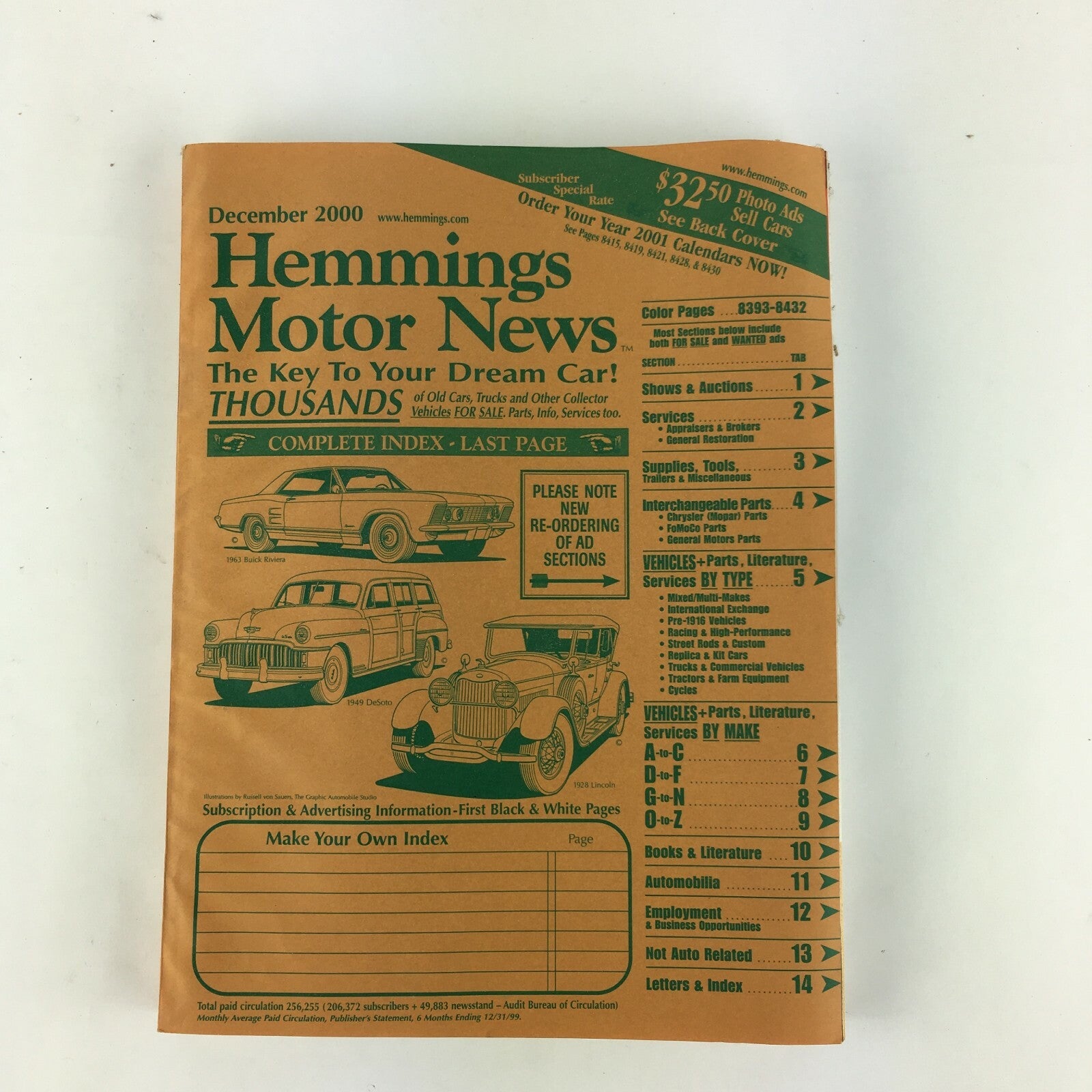 December 2000 Hemmings Motor News Magazine 1963 Buick Riviera 1949 DeSoto