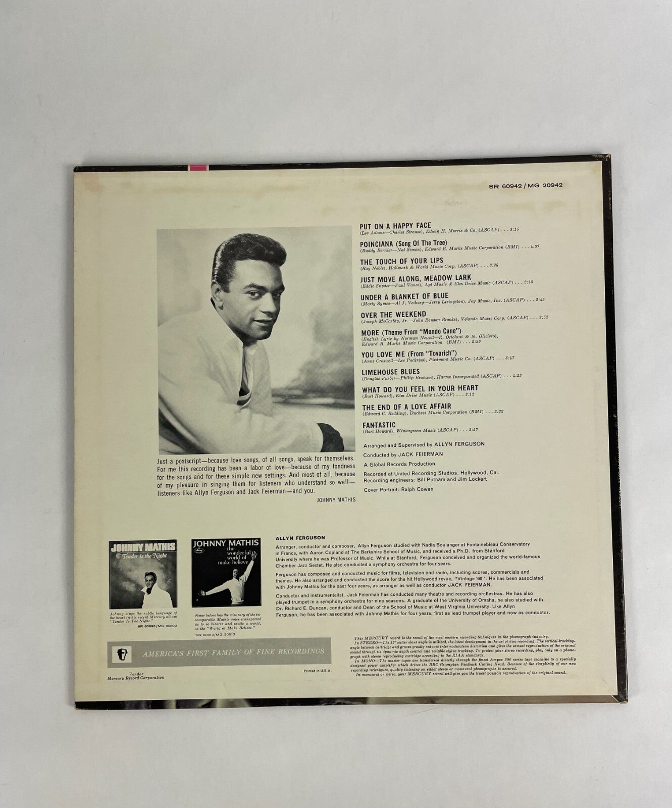 Johnny Mathis This is Love Vinyl Record