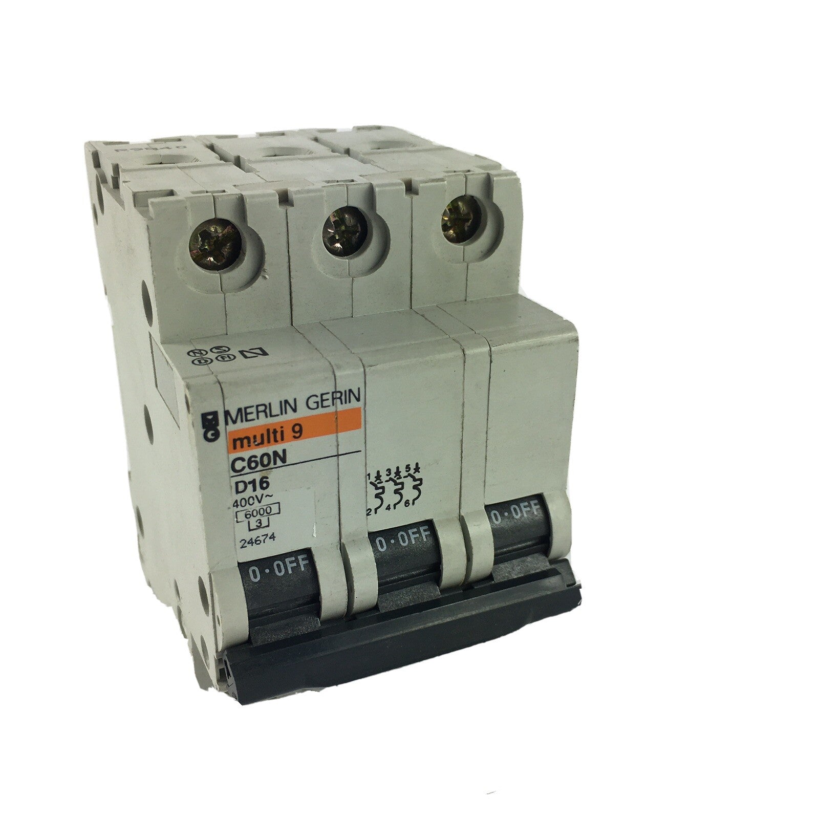 Merlin Gerin C60N D16A Multi 9 3-Pole 16 Amp Circuit Breaker Super Fast Shipping