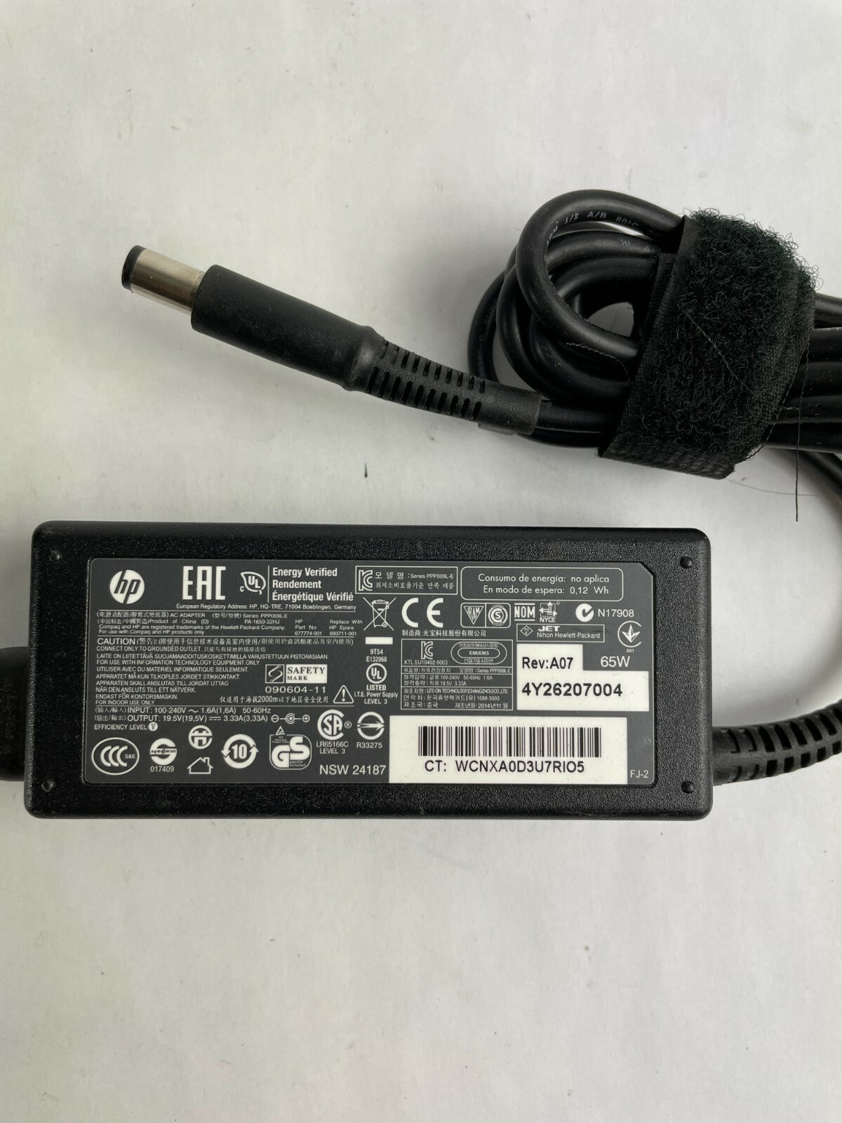 Genuine HP PA-1650-32HJ Ac Adapter Output 19.5 V 3.33 A Power Supply Adapter A82