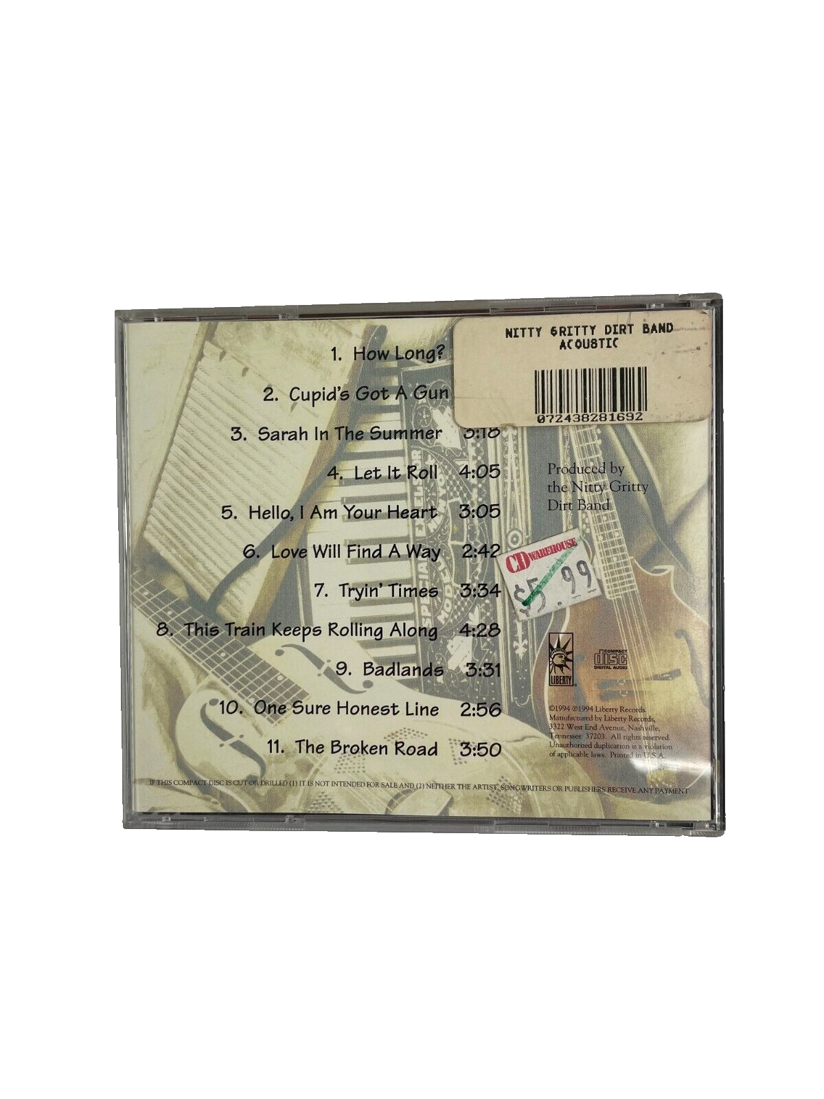 Nitty Gritty Dirt Band Acoustic How Long? Cupid's Got A Gun Let It Roll #M-N-O