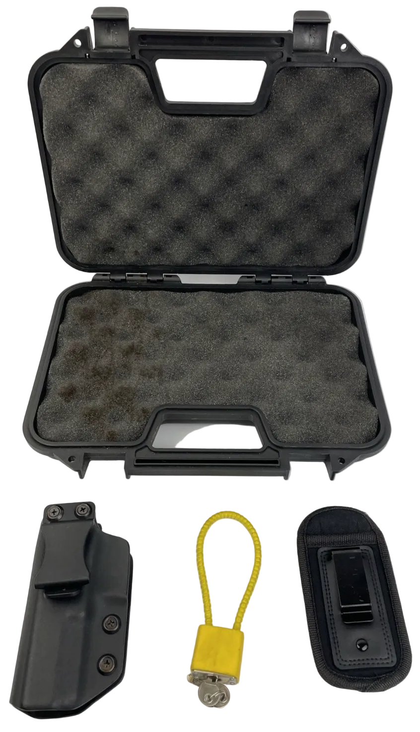 GUN LOT RH Inside Waistband Kydex Holster CC CLIP Carry, Lock, Padded Hard Case