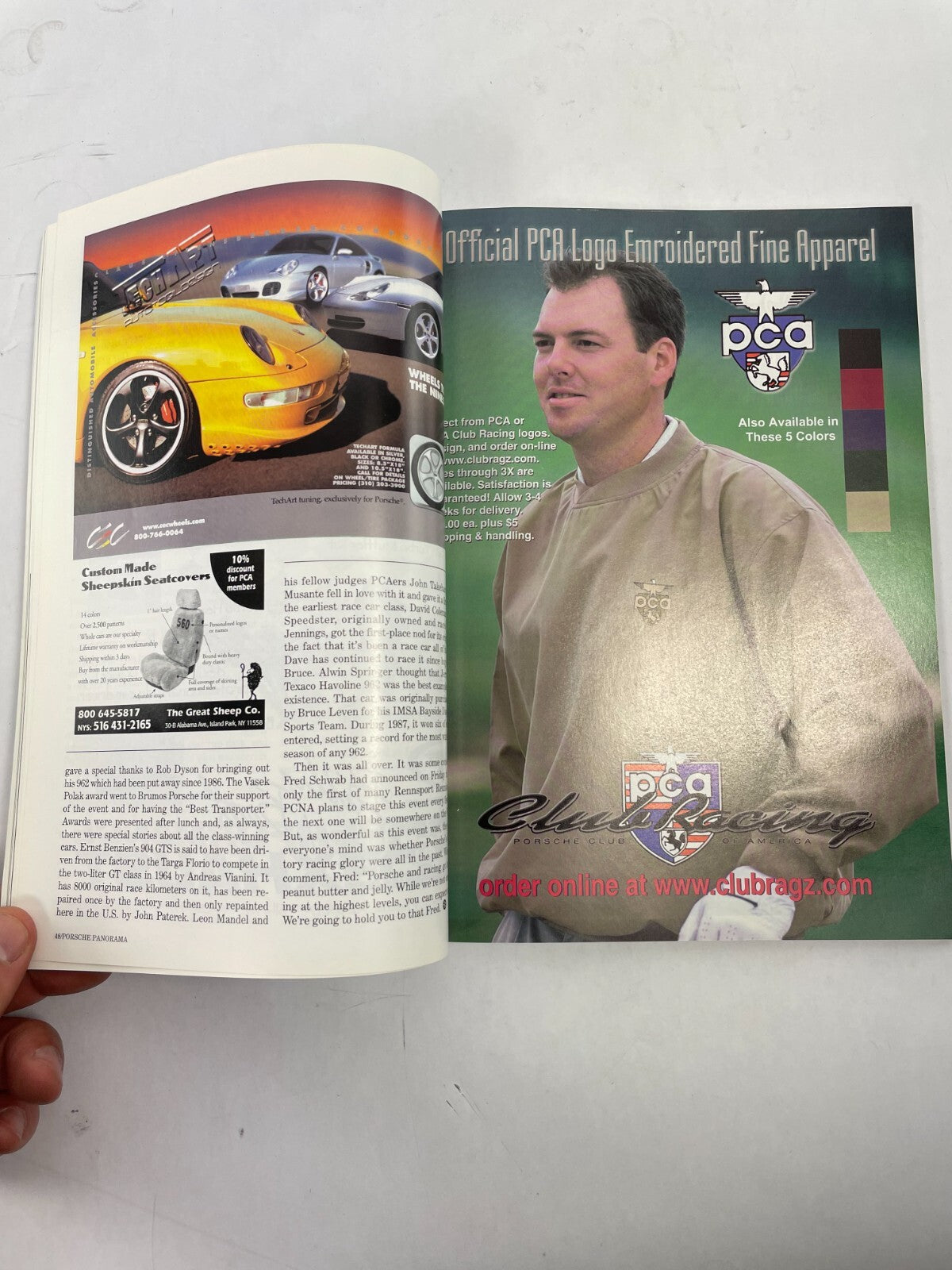 October 2001 Porsche Panorama Magazine Official PCA logo Emroidered Fine Apparel