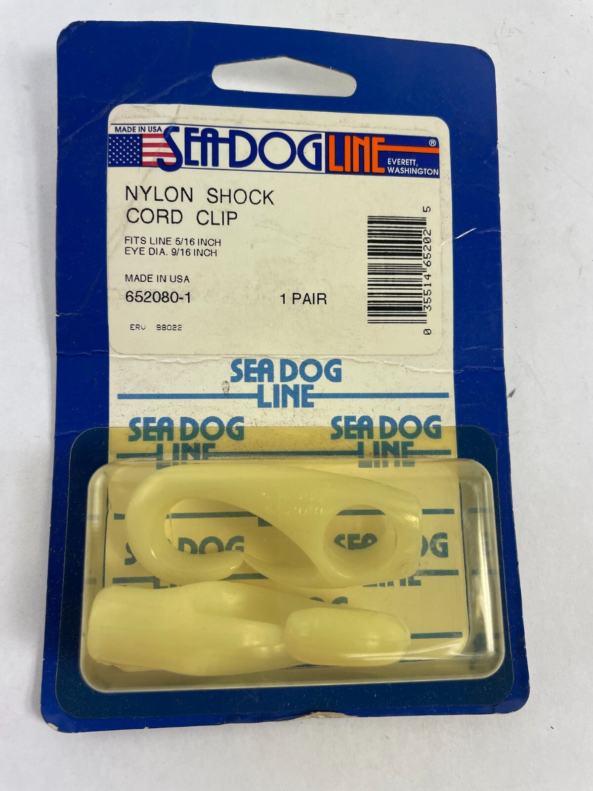 Sea Dog Line Nylon Shock Cord Clip Fits Line 5/6 Inch Eye Dia 9/16 Inch 1 Pair