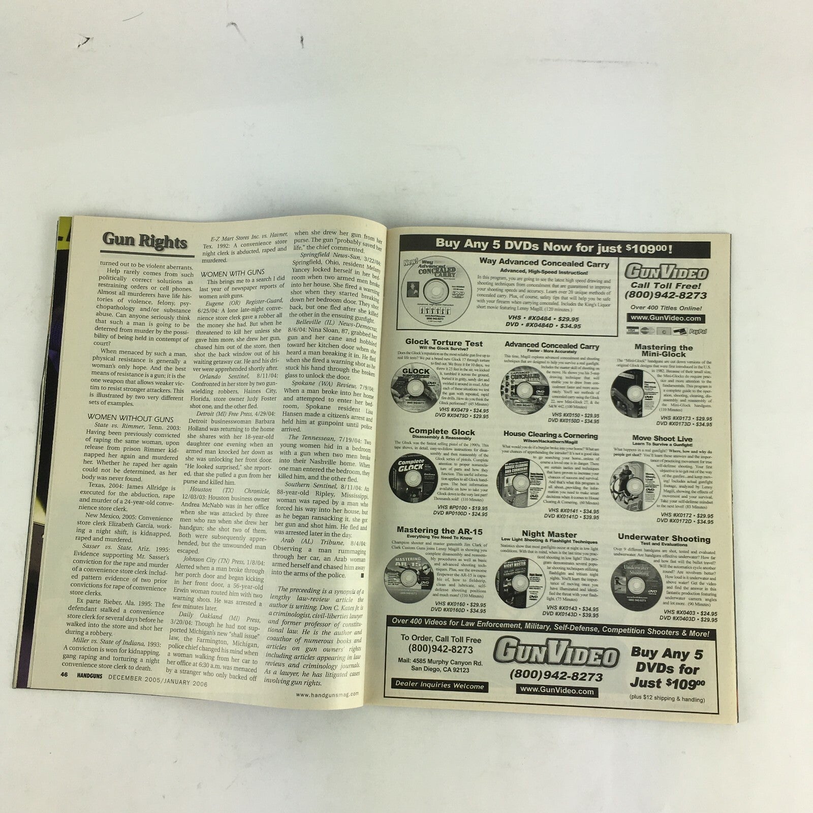 January 2006 Guns & Ammo Handguns Magazine Taming The Beast! .500 S&W Cor-Bon